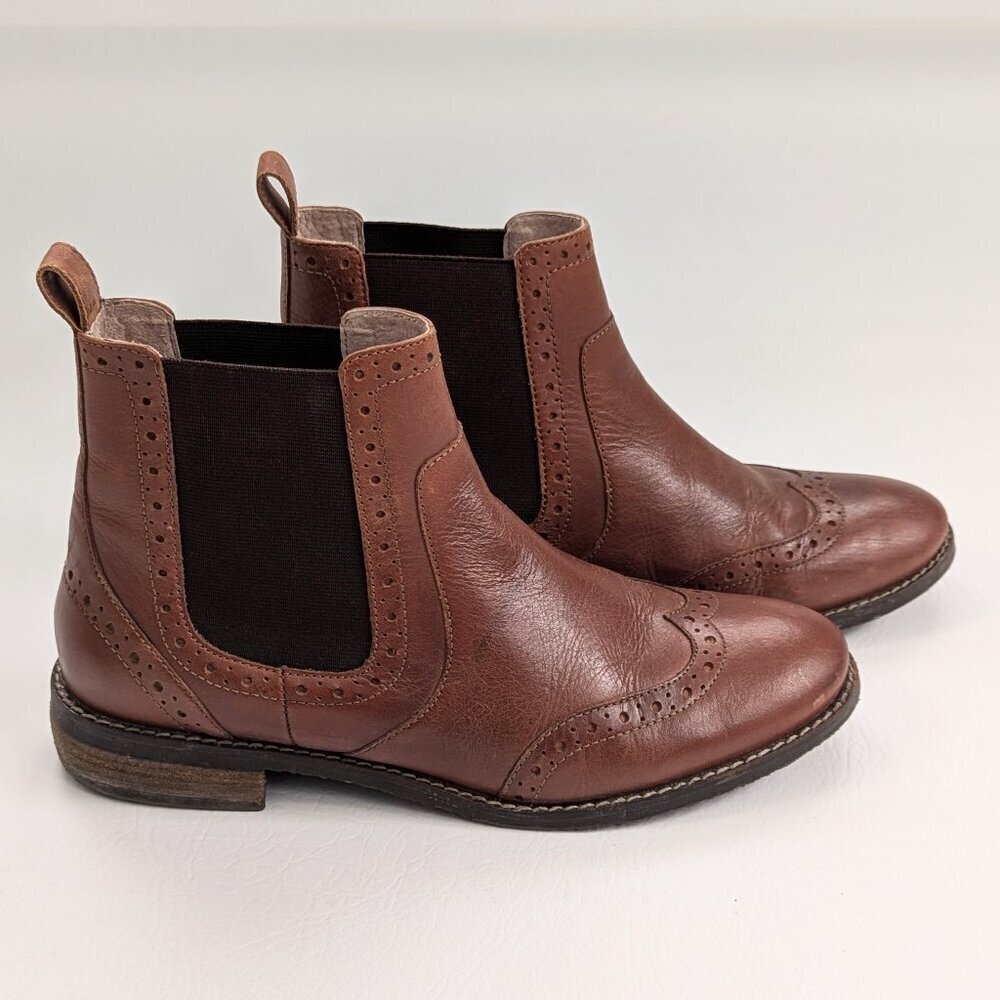 Fatface Women's Brogue Chelsea Boots Size 8 Brown